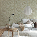Bold Botanica, Beige Mural Wallpaper - room preview 03