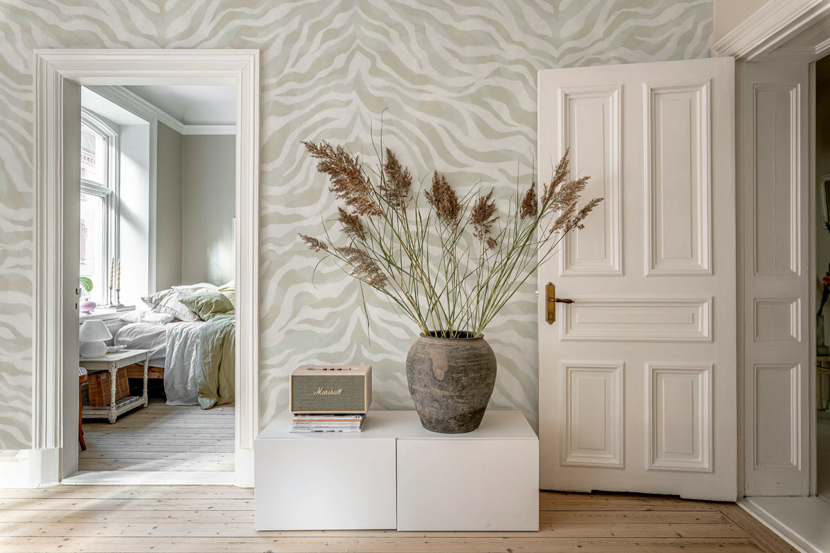 Animal Luxe, White Mural Wallpaper - room preview 03