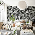 Animal Luxe, Black & White Mural Wallpaper - room preview 03