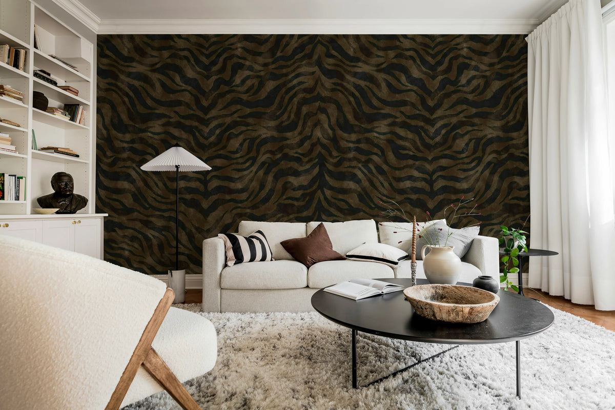 Animal Luxe, Brown Mural Wallpaper - room preview 03