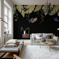 Birds in the Trees, Black Mural Wallpaper - room preview 03