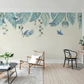 Birds in the Trees, Blue Mural Wallpaper - room preview 03