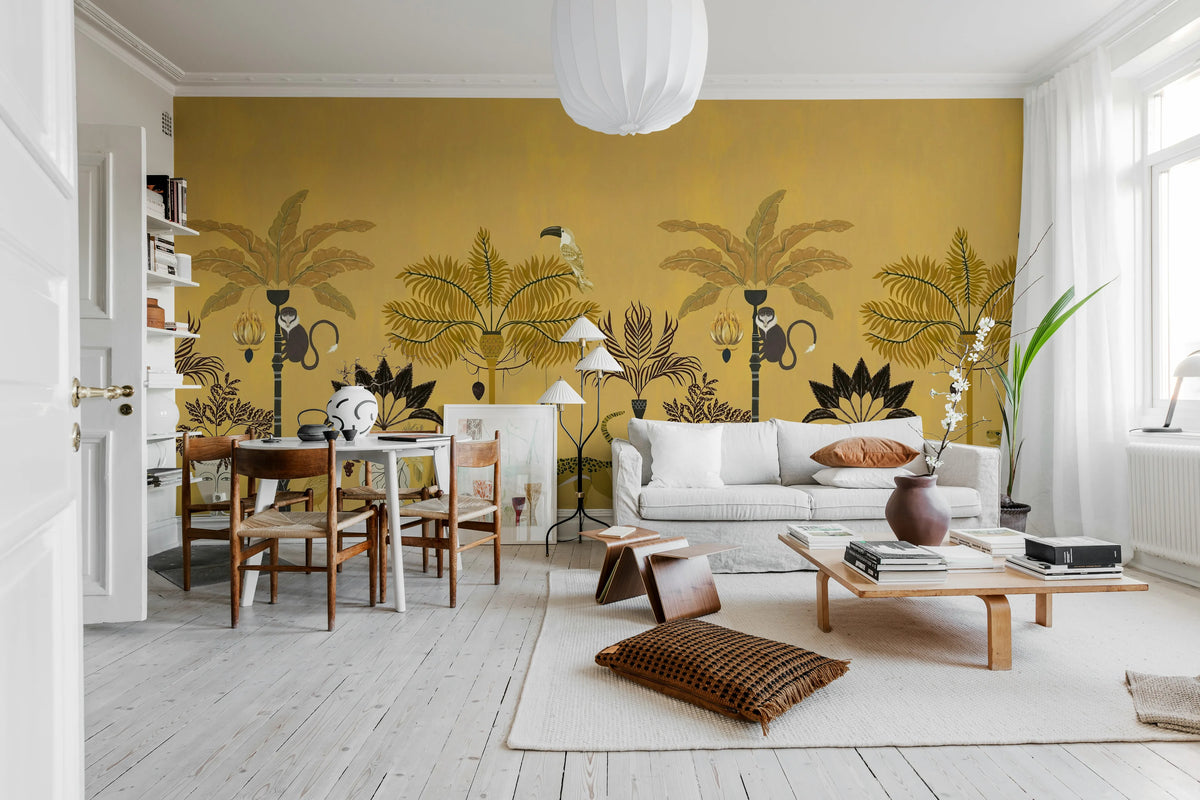 Savanna Chic, Yellow Mural Wallpaper - room preview 03