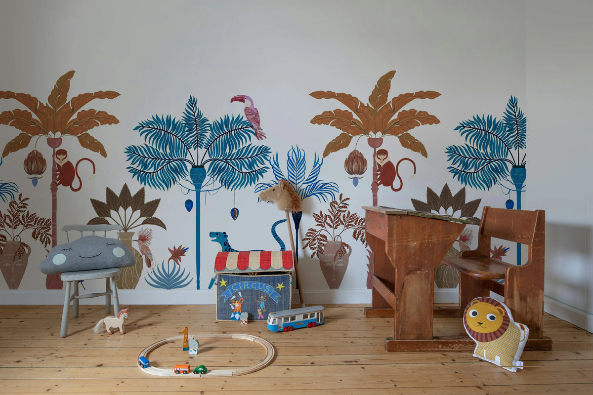 Savanna Chic, White Mural Wallpaper - room preview 03