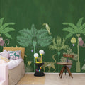 Savanna Chic, Green Mural Wallpaper - room preview 03