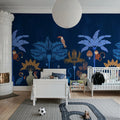 Savanna Chic, Dark Blue Mural Wallpaper - room preview 03