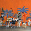 Savanna Chic, Orange Mural Wallpaper - room preview 03