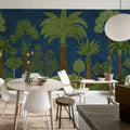 Botanical Bliss, Dark Blue Mural Wallpaper - room preview 03
