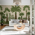 Botanical Bliss, Beige Mural Wallpaper - room preview 03