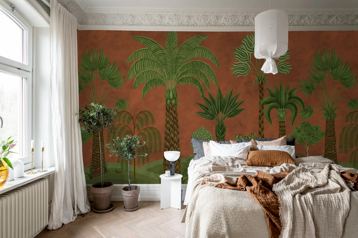 Botanical Bliss, Rust Mural Wallpaper - room preview 03