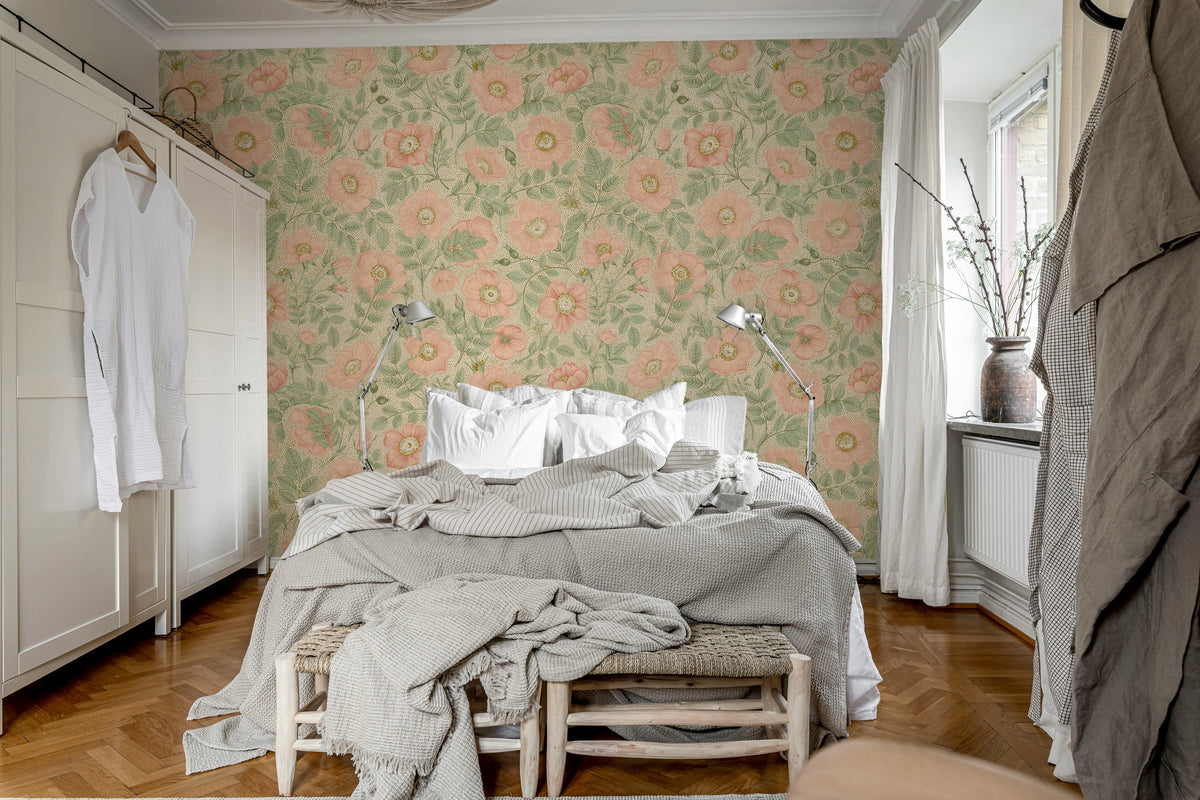Briar Bloom, Pink Mural Wallpaper - room preview 03