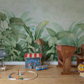 Hosta Bloom, Green Mural Wallpaper - room preview 03