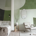 Soft Contours, Green Mural Wallpaper - room preview 03