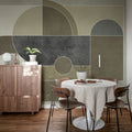Abstract Geomtery, Greige Mural Wallpaper - room preview 03