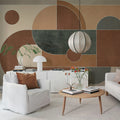 Abstract Geometry, Brown Mural Wallpaper - room preview 03