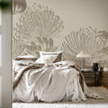 Protea Bloom, Soft Gray Mural Wallpaper - room preview 03