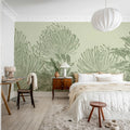Protea Bloom, Soft Green Mural Wallpaper - room preview 03