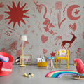 Chroma, Red Mural Wallpaper - room preview 03