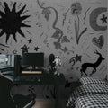 Chroma, Black & White Mural Wallpaper - room preview 03