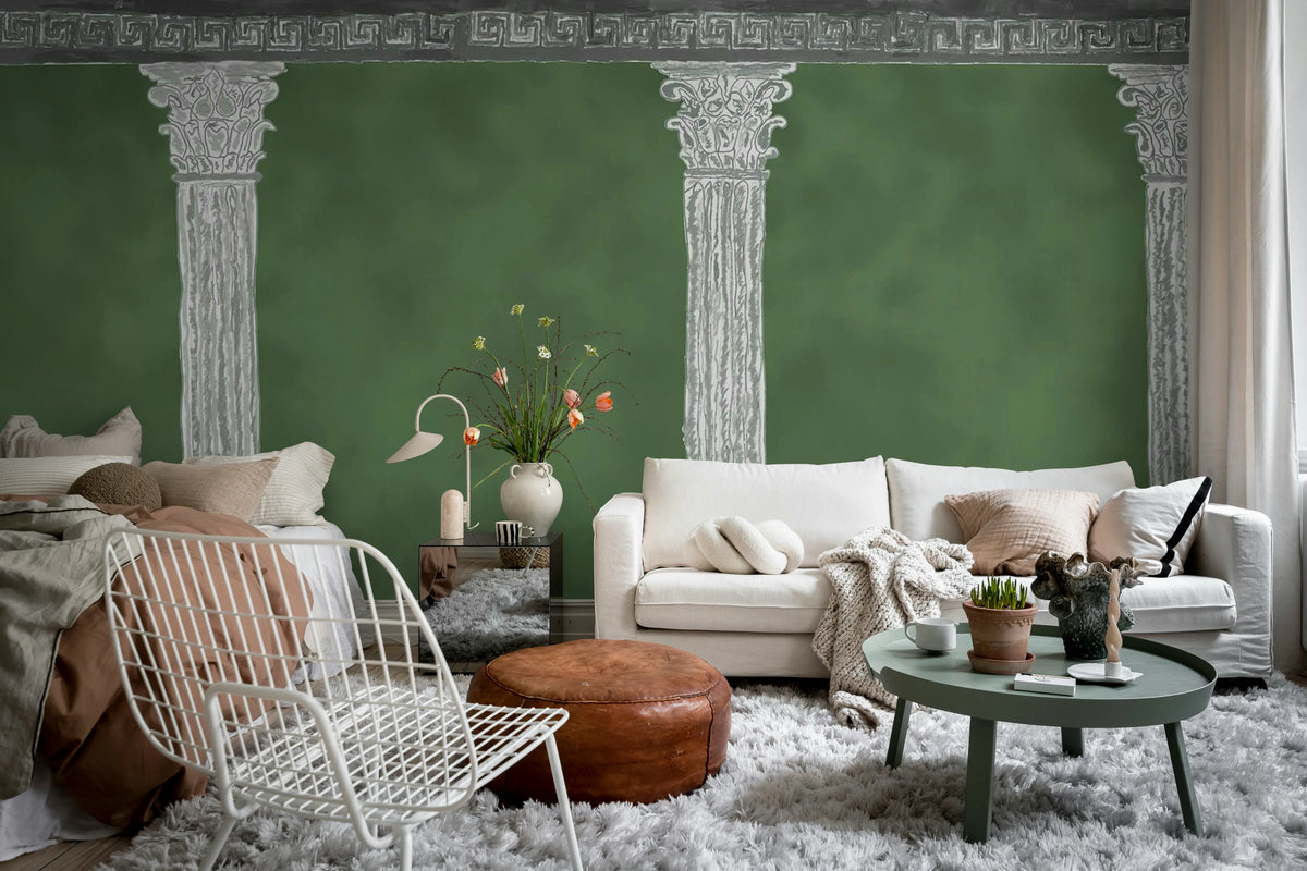 Aegis, Green Mural Wallpaper - room preview 03