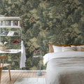 Woodland Birds, Blue Mural Wallpaper - room preview 03