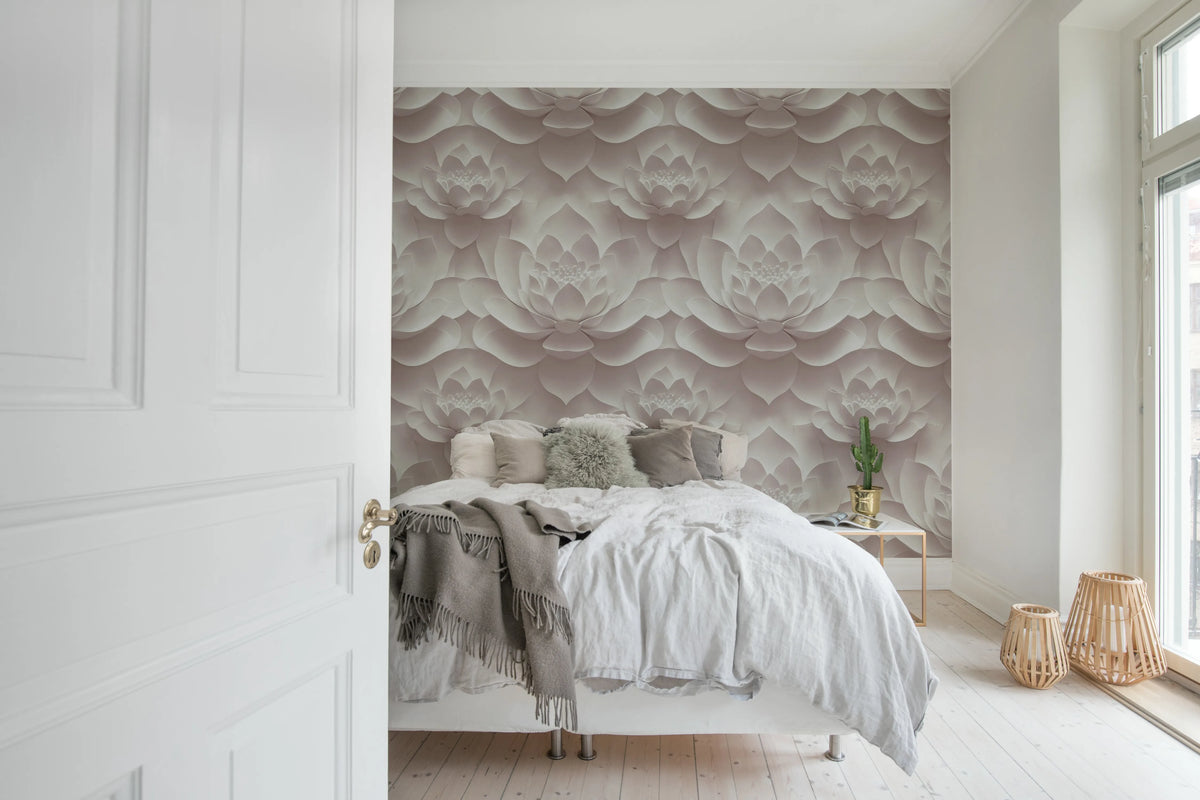 Lotus Dream, Pink Mural Wallpaper - room preview 03
