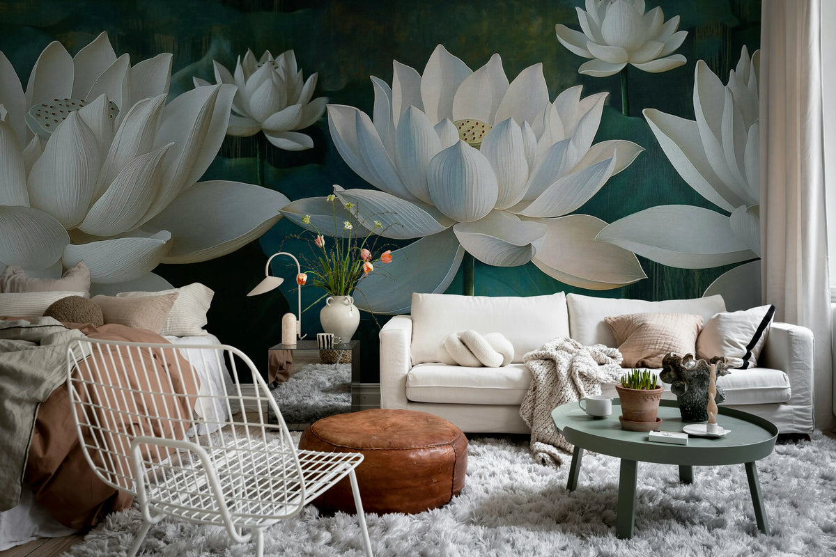 White Lotus, Day Mural Wallpaper - room preview 03