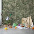 Birds in the Jungle, Light Green Mural Wallpaper - room preview 03