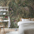 Birds in the Jungle, Lilac Mural Wallpaper - room preview 03
