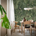 Birds in the Jungle, Green Mural Wallpaper - room preview 03