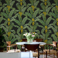 Banana Leaf, Black Mural Wallpaper - room preview 03