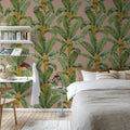 Banana Leaf, Pink Mural Wallpaper - room preview 03