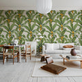 Banana Leaf, White Mural Wallpaper - room preview 03