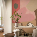 Shapes, Pink Mural Wallpaper - room preview 03