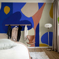 Shapes, Blue Mural Wallpaper - room preview 03