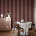 Bold Stripes, Burgundy Mural Wallpaper - room preview 03