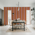 Bold Stripes, Orange Mural Wallpaper - room preview 03