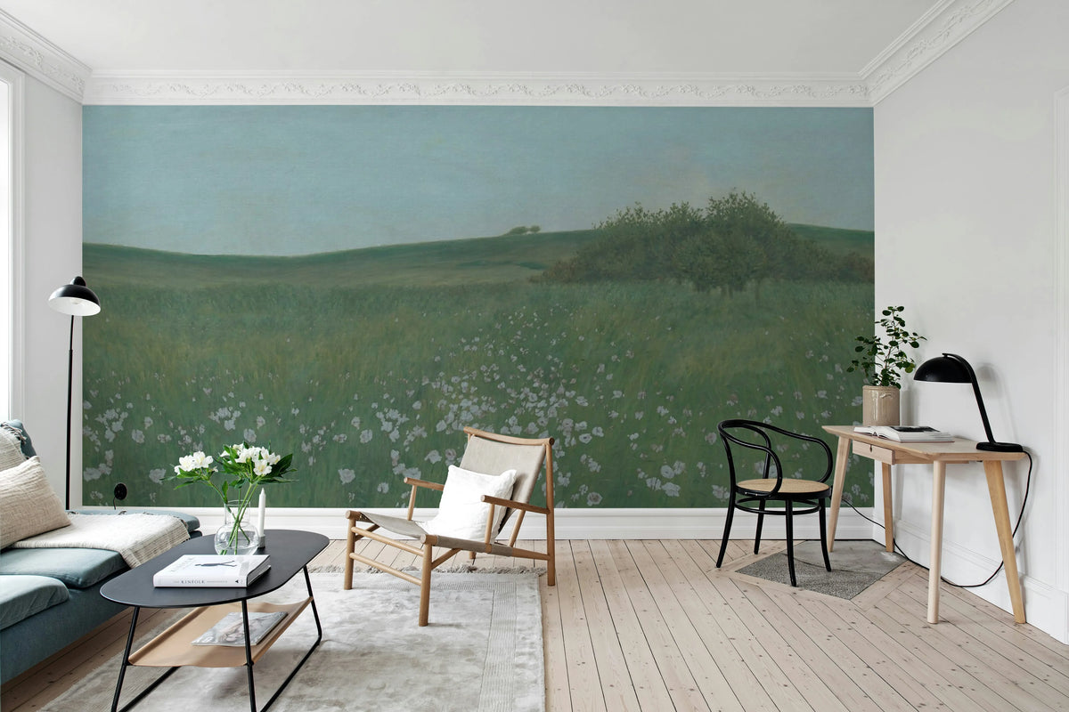 Poppy Landscape, Dusk Mural Wallpaper - room preview 03