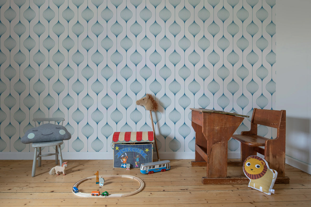 Retro Flow, Blueberry Mural Wallpaper - room preview 03