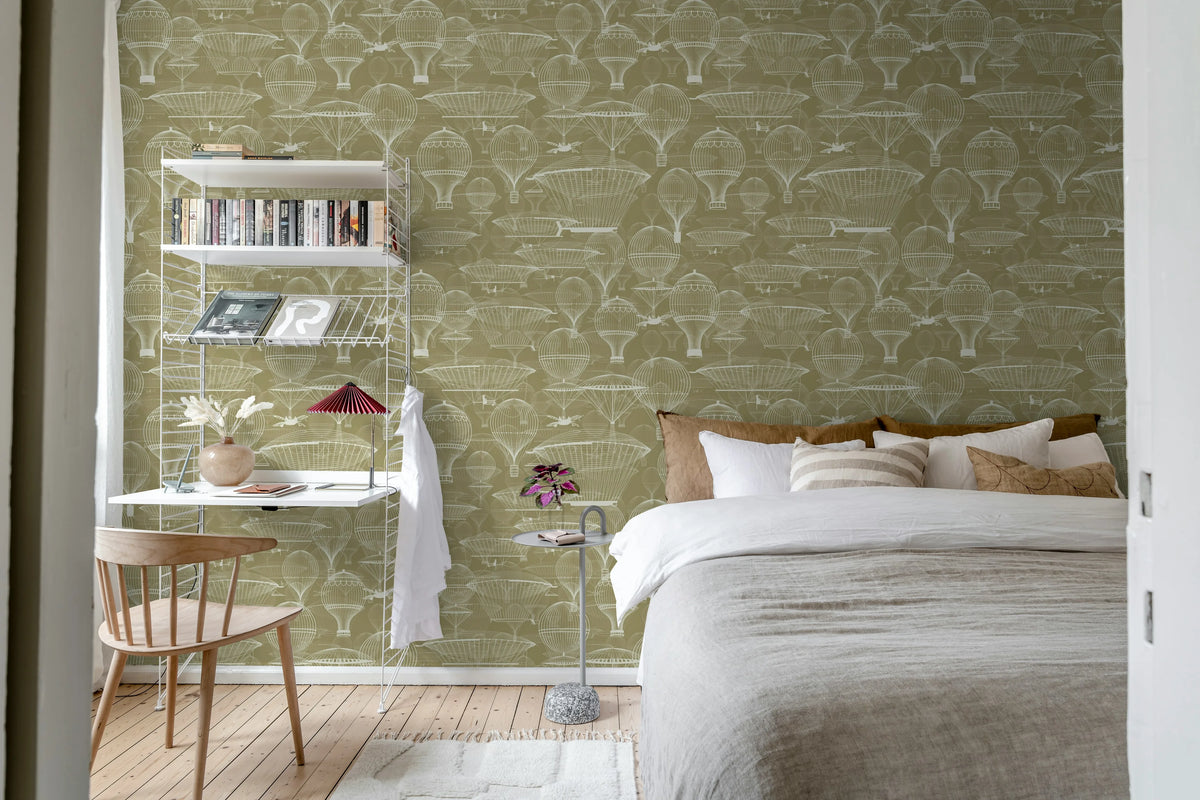 Bon Voyage, Beige Mural Wallpaper - room preview 03