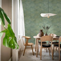 Shimmer Fan, Green Mural Wallpaper - room preview 03