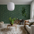 Hexaeder, Green Mural Wallpaper - room preview 03