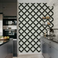 Lattice, Gray Mural Wallpaper - room preview 03