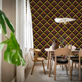 Lattice, Burgundy Mural Wallpaper - room preview 03