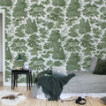 Woodland Toile, Green Mural Wallpaper - room preview 03