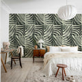 Savanna Stripe, Black & White Mural Wallpaper - room preview 03