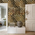 Savanna Stripe, Brown Mural Wallpaper - room preview 03
