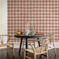 Gingham, Red Mural Wallpaper - room preview 03