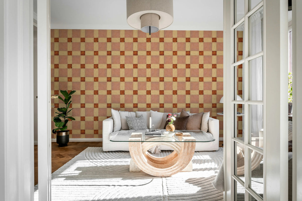 Artisan Square, Red Mural Wallpaper - room preview 03