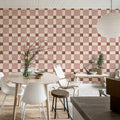 Artisan Square, Pink Mural Wallpaper - room preview 03